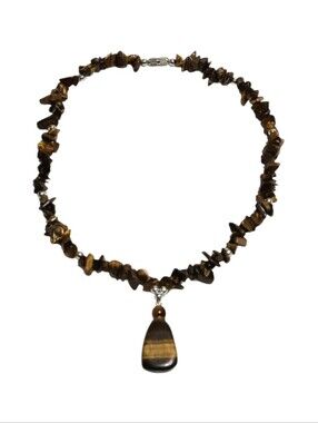 Tiger's Eye Natural Stones Necklace size 16"